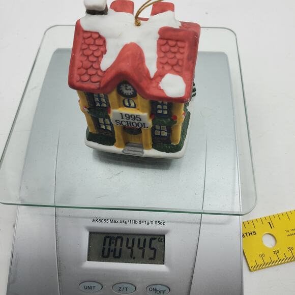 Badcock 1995 School Building Village Bell Christmas Tree Ornament Porcelain 3" - Picture 9 of 14